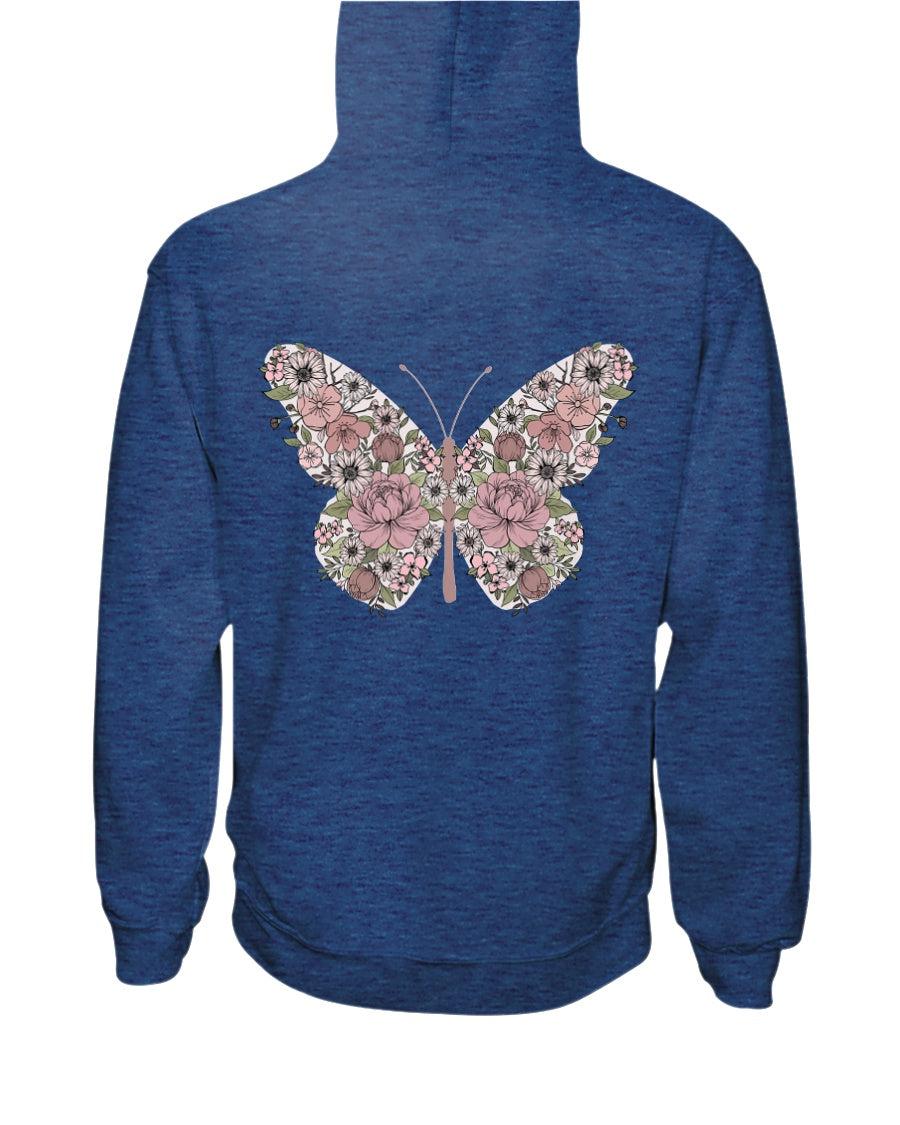 Retro Floral Butterfly Hoodie