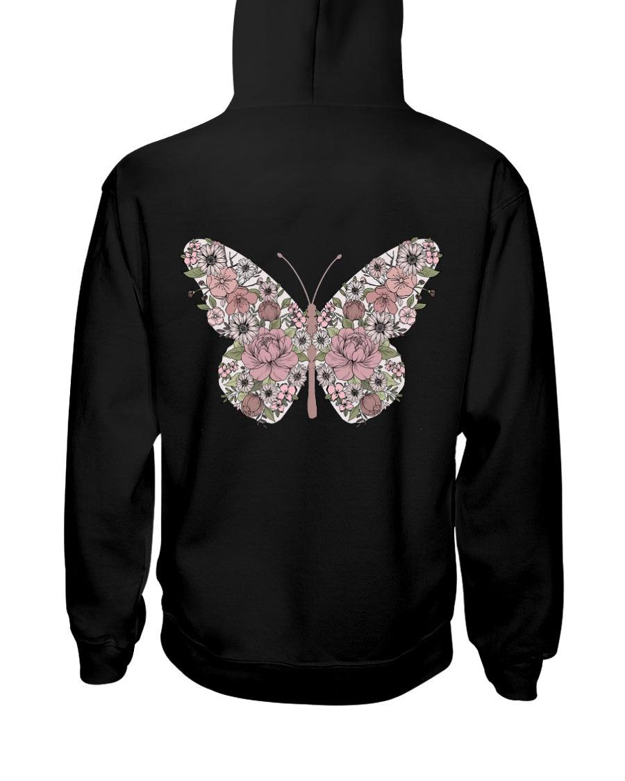 Retro Floral Butterfly Hoodie