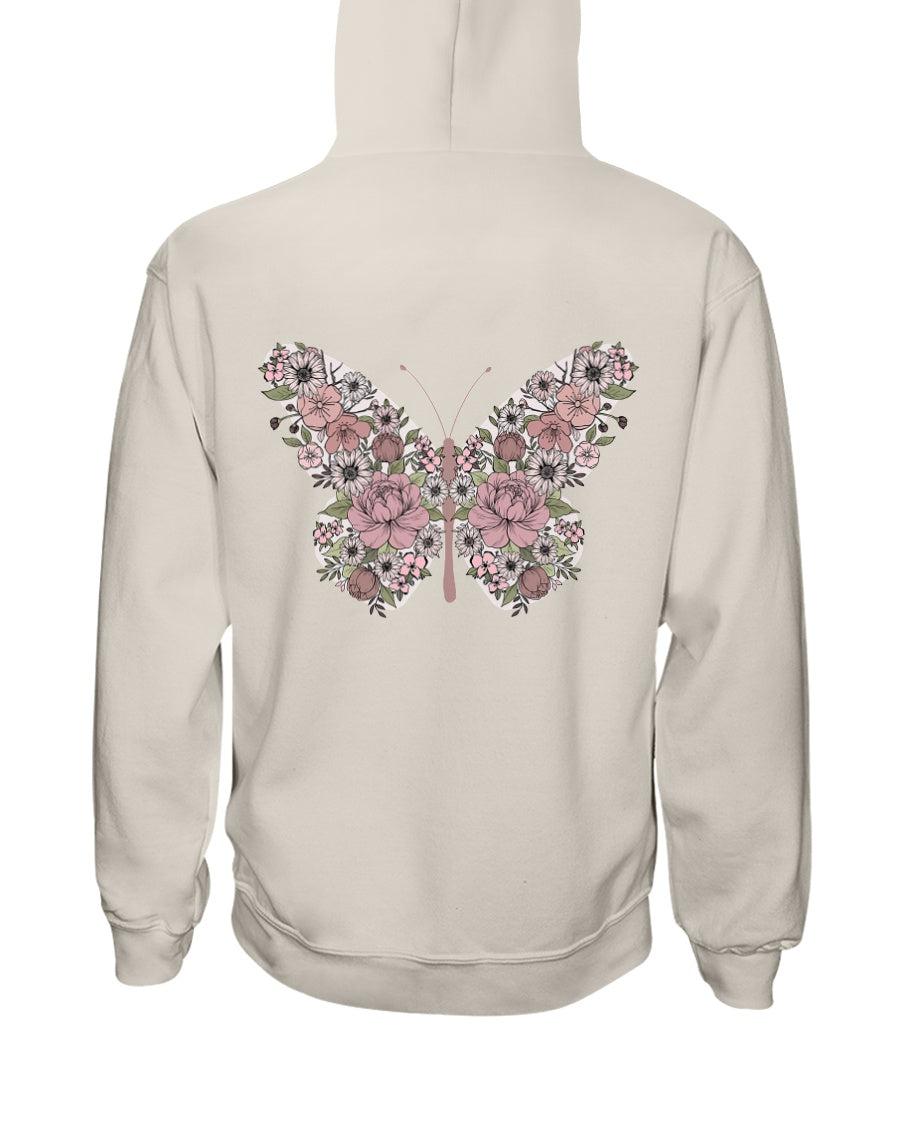 Retro Floral Butterfly Hoodie