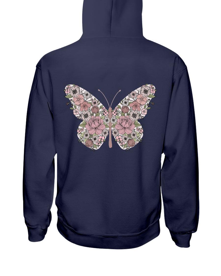 Retro Floral Butterfly Hoodie