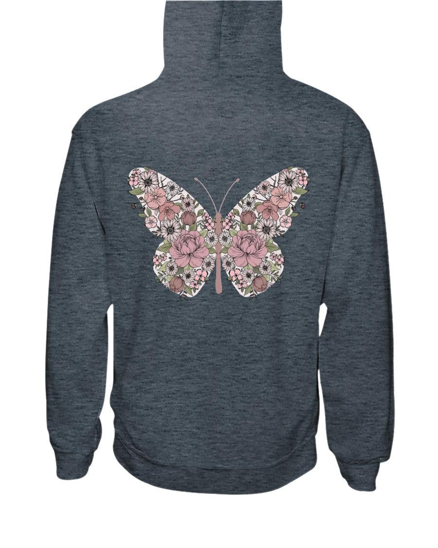 Retro Floral Butterfly Hoodie