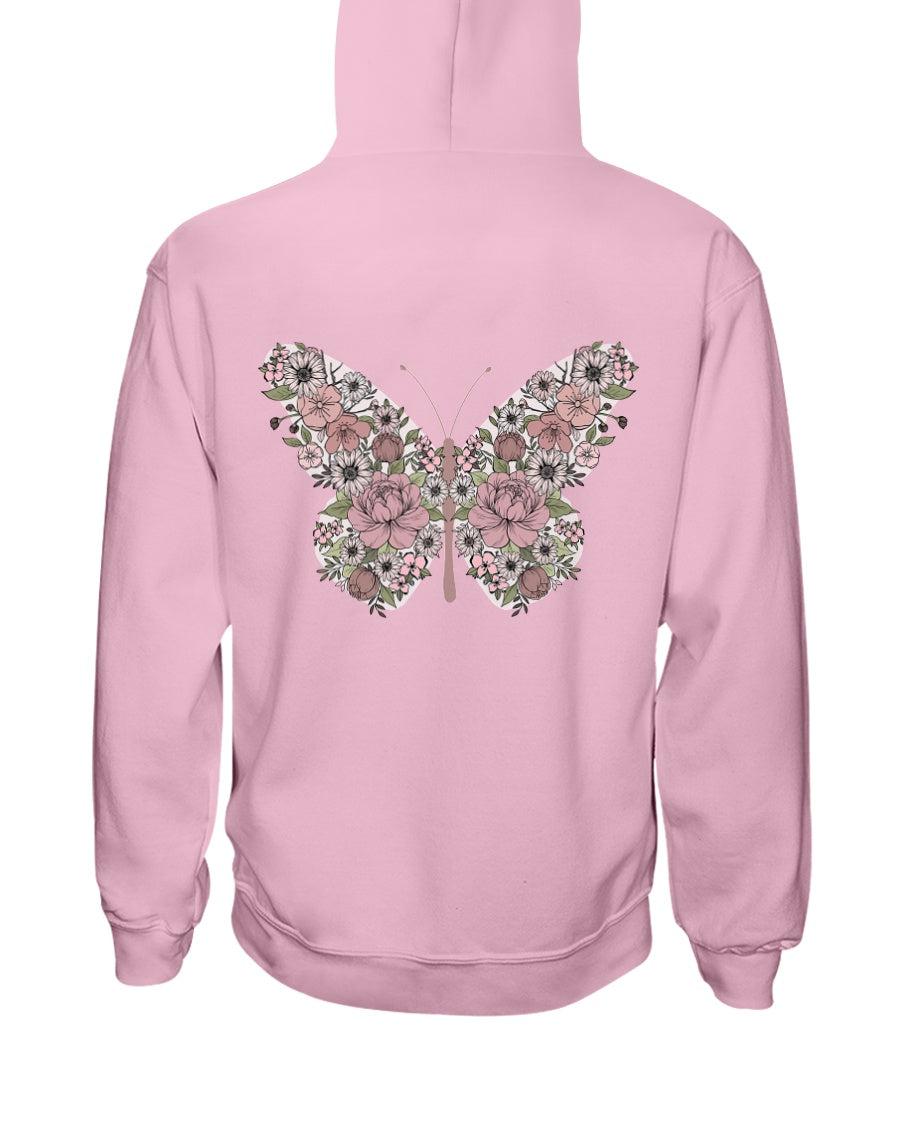 Retro Floral Butterfly Hoodie