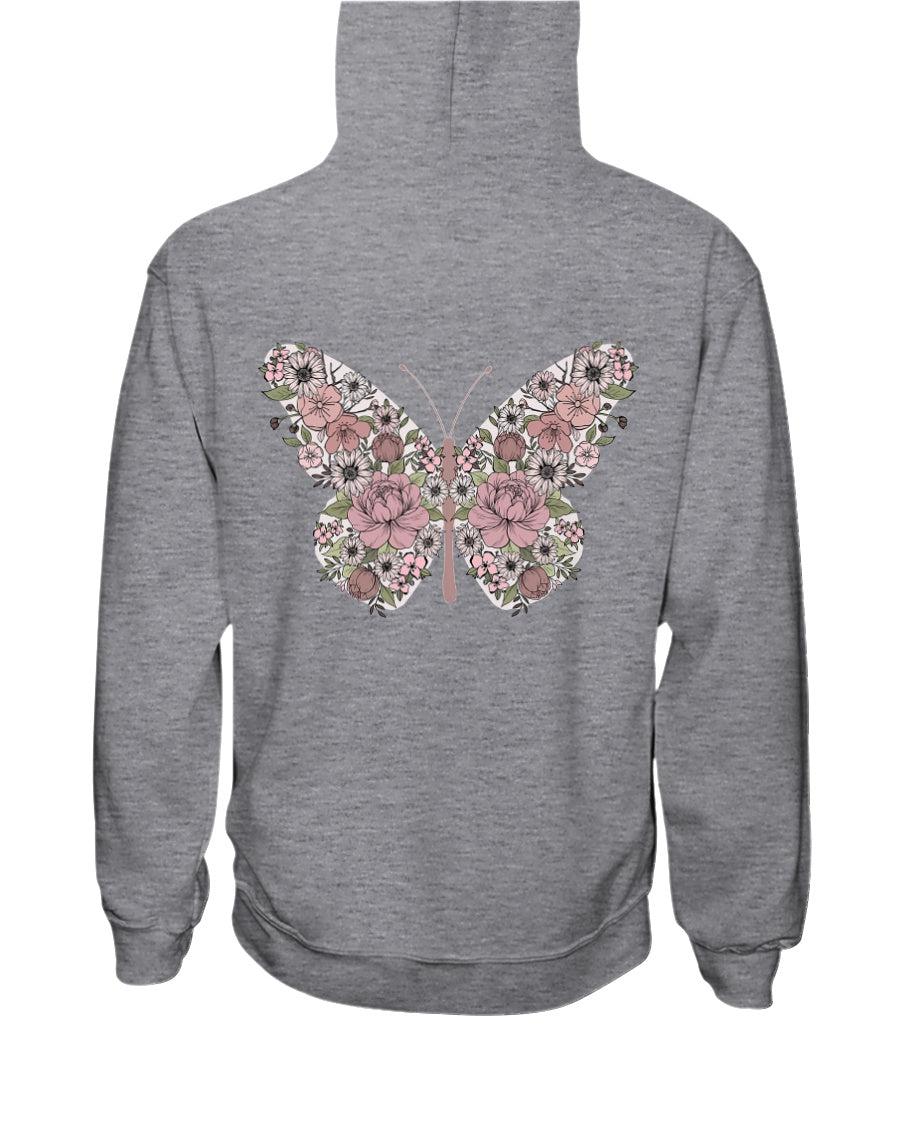 Retro Floral Butterfly Hoodie