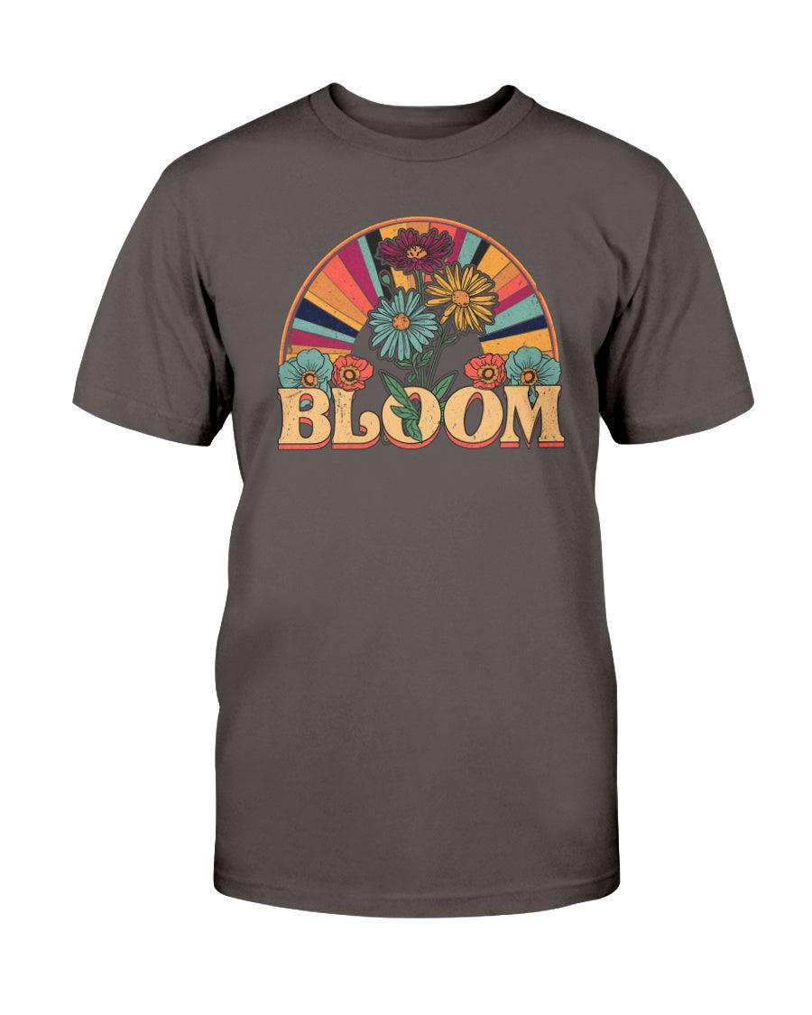 Retro Rainbow and Floral Bloom Aesthetic T-Shirt