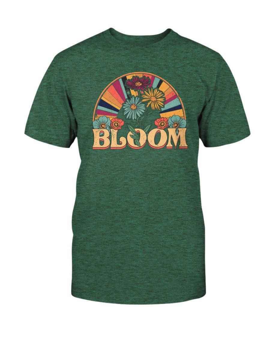 Retro Rainbow and Floral Bloom Aesthetic T-Shirt