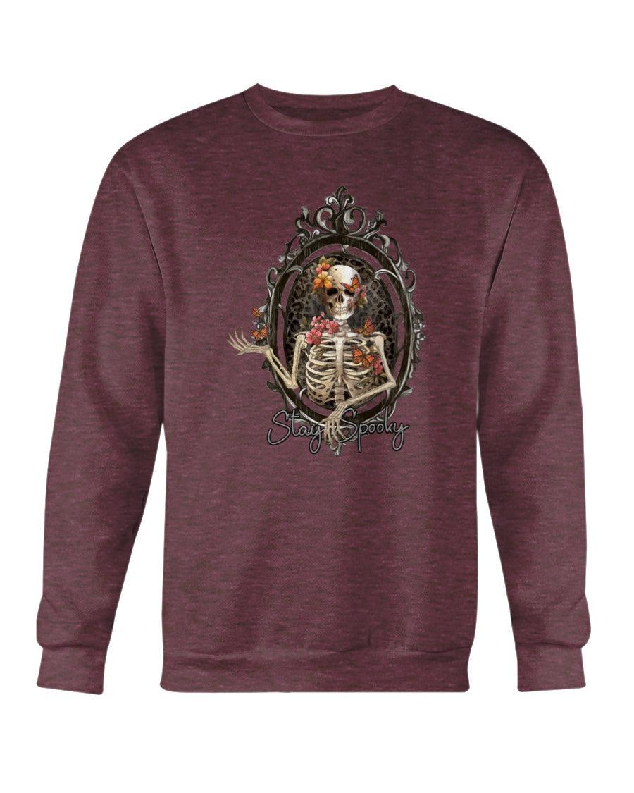 Stay Spooky Skeleton in Vintage Frame Halloween Crewneck Sweatshirt