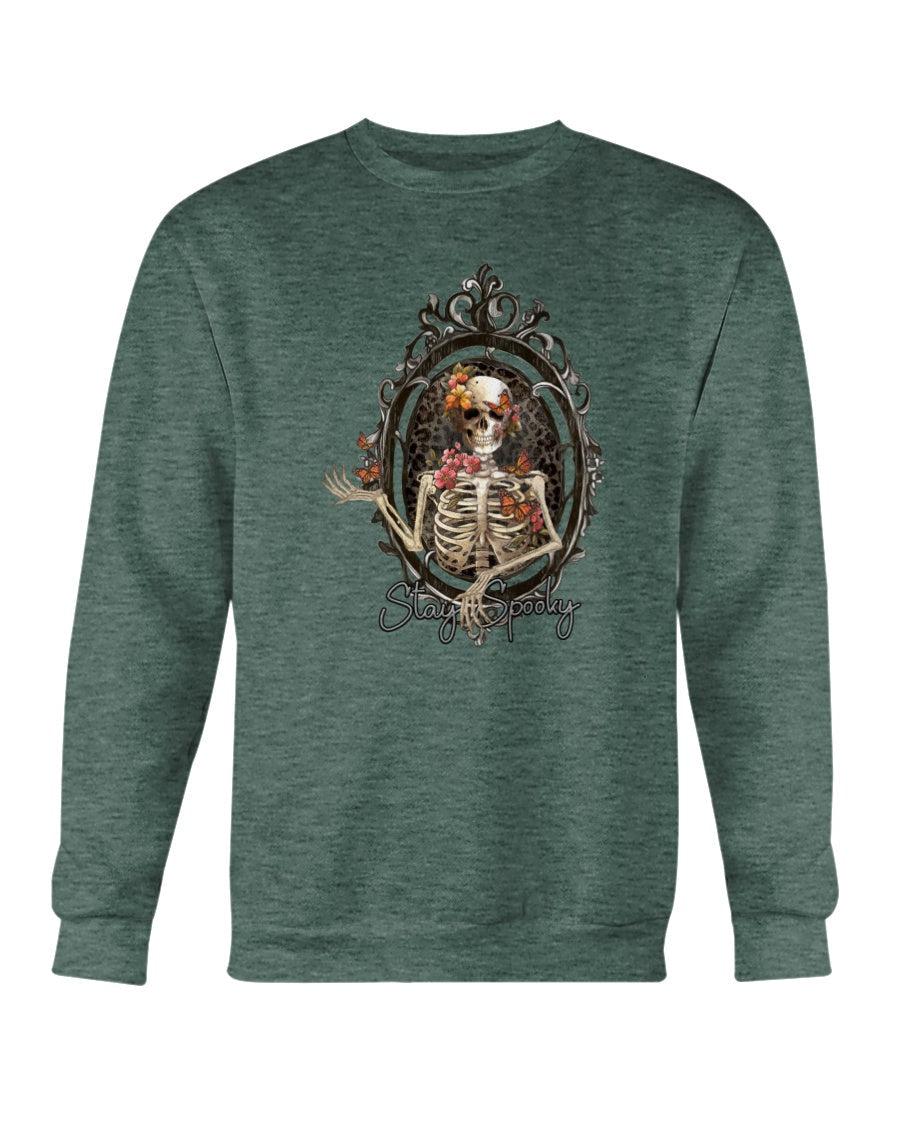 Stay Spooky Skeleton in Vintage Frame Halloween Crewneck Sweatshirt