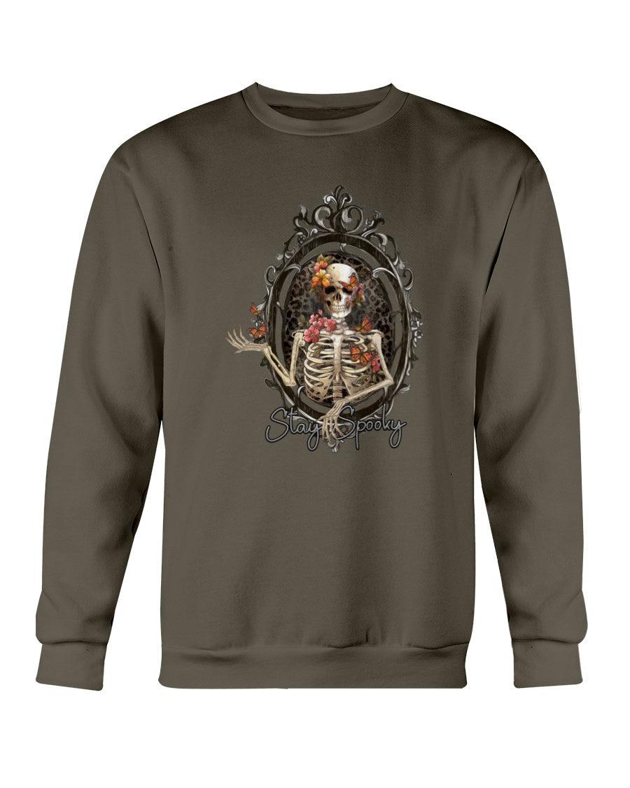 Stay Spooky Skeleton in Vintage Frame Halloween Crewneck Sweatshirt
