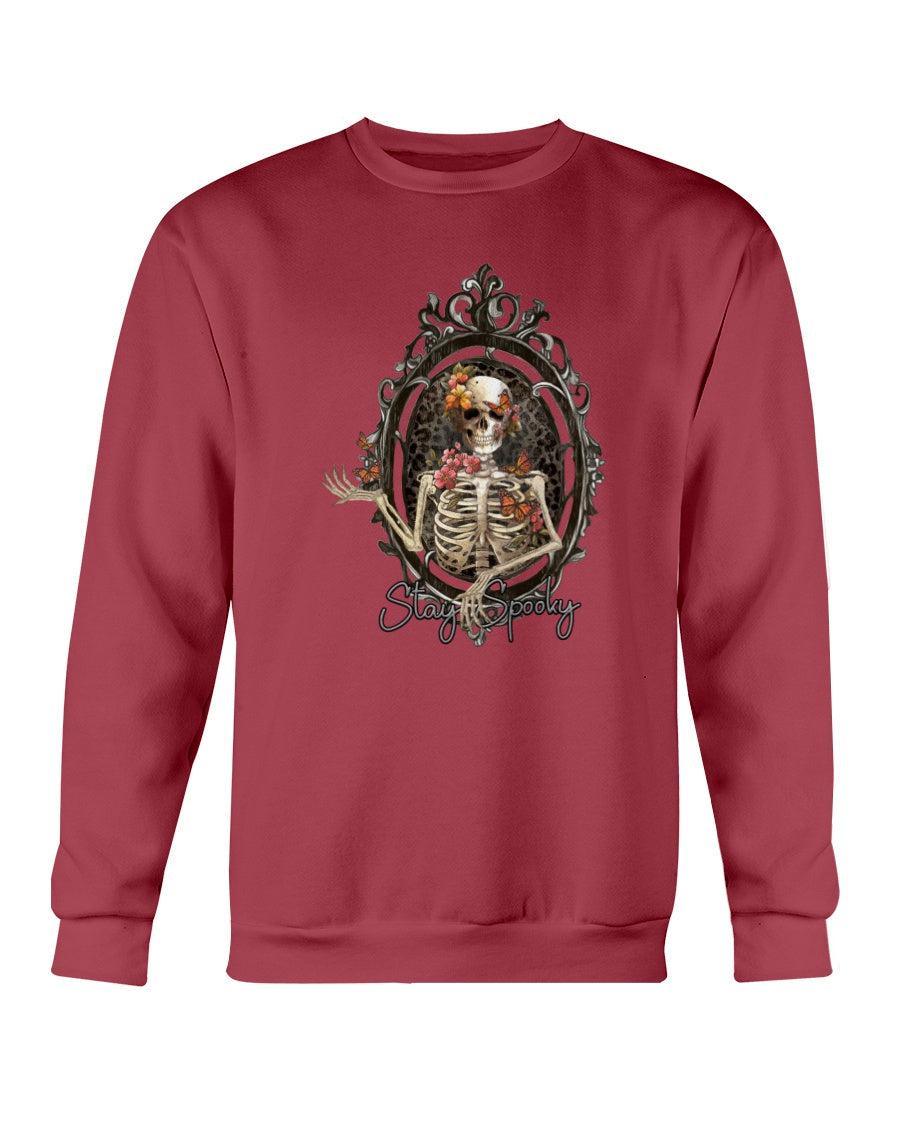 Stay Spooky Skeleton in Vintage Frame Halloween Crewneck Sweatshirt