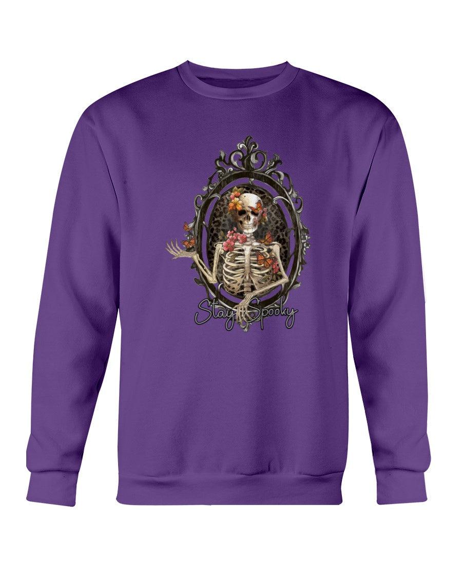 Stay Spooky Skeleton in Vintage Frame Halloween Crewneck Sweatshirt