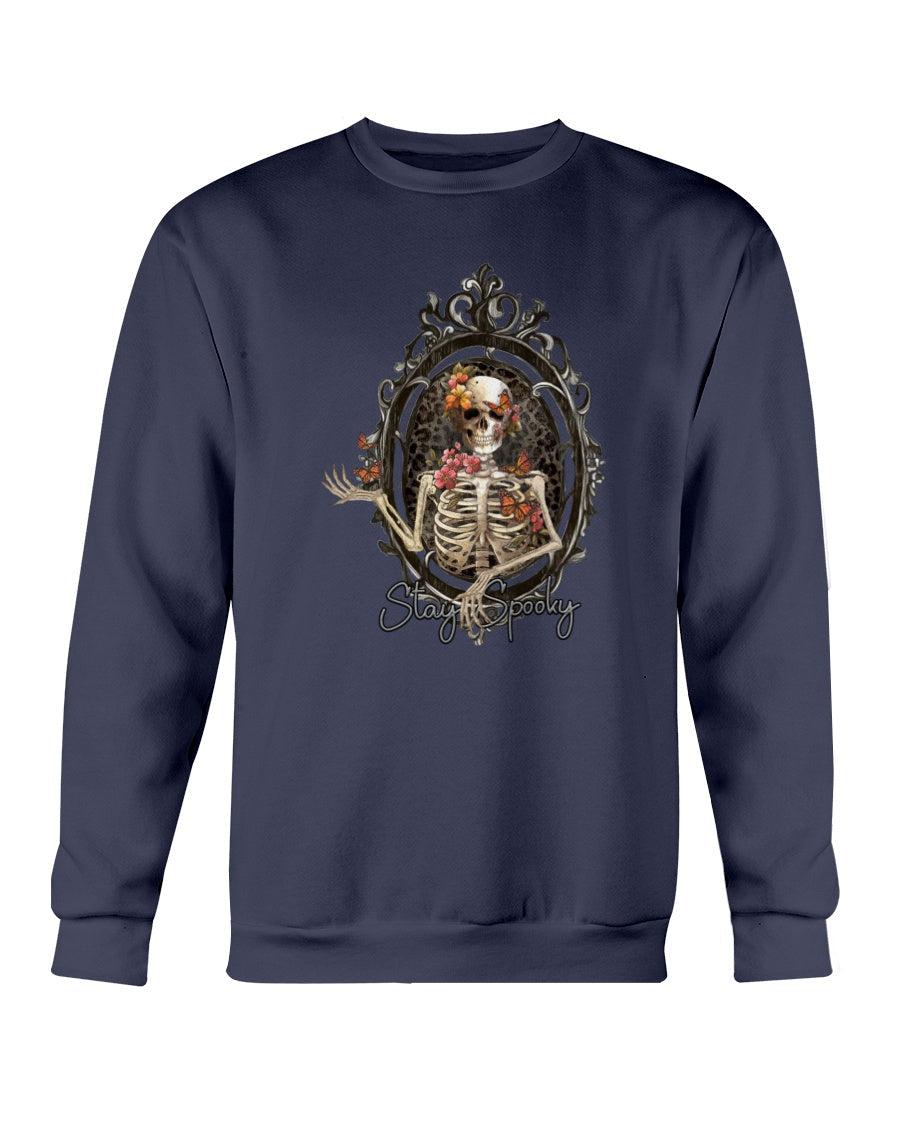 Stay Spooky Skeleton in Vintage Frame Halloween Crewneck Sweatshirt
