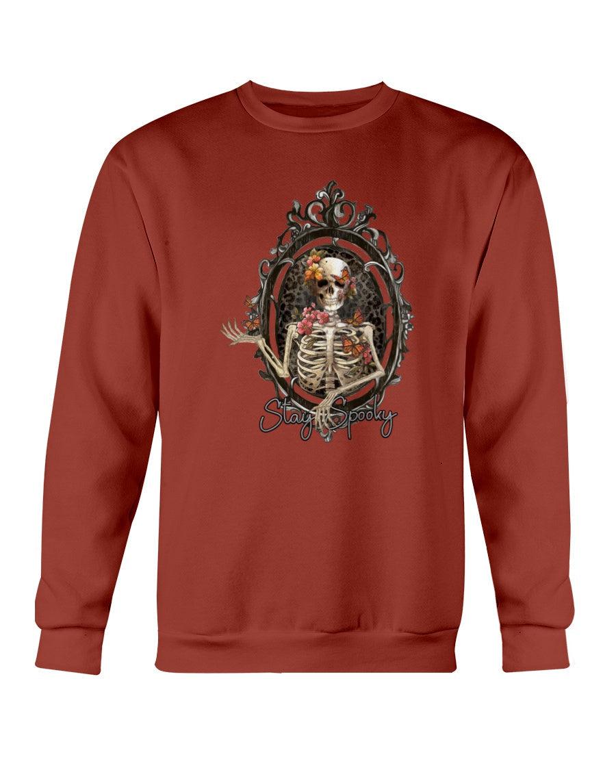 Stay Spooky Skeleton in Vintage Frame Halloween Crewneck Sweatshirt