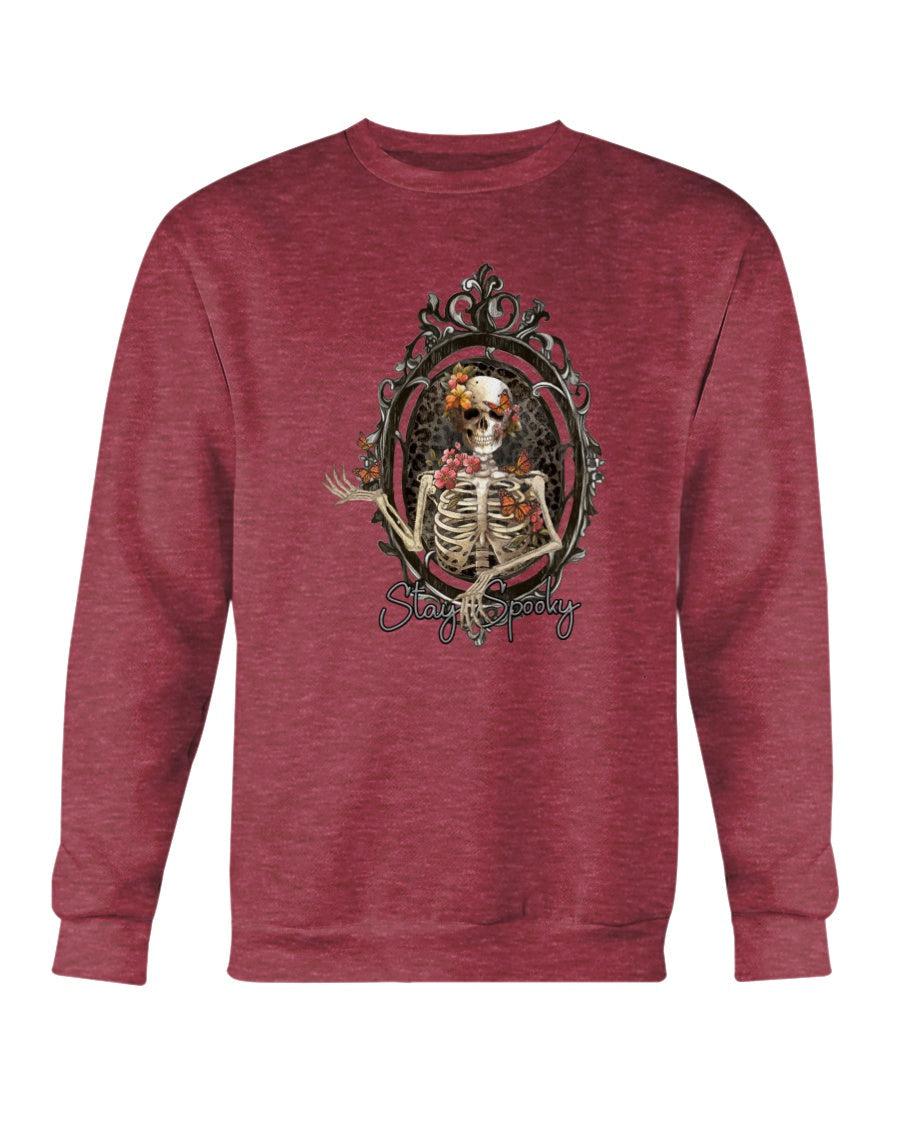 Stay Spooky Skeleton in Vintage Frame Halloween Crewneck Sweatshirt