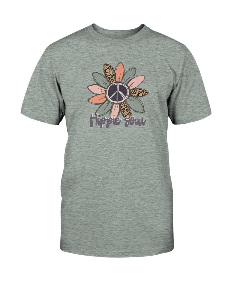 Sunflower Peace Sign Hippie Soul Retro T-Shirt