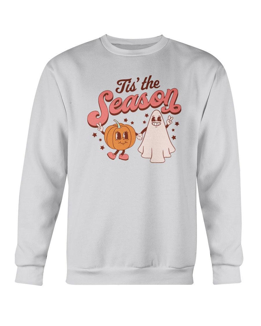 Tis the Season Pumpkin and Ghost Halloween Crewneck Sweatshirt