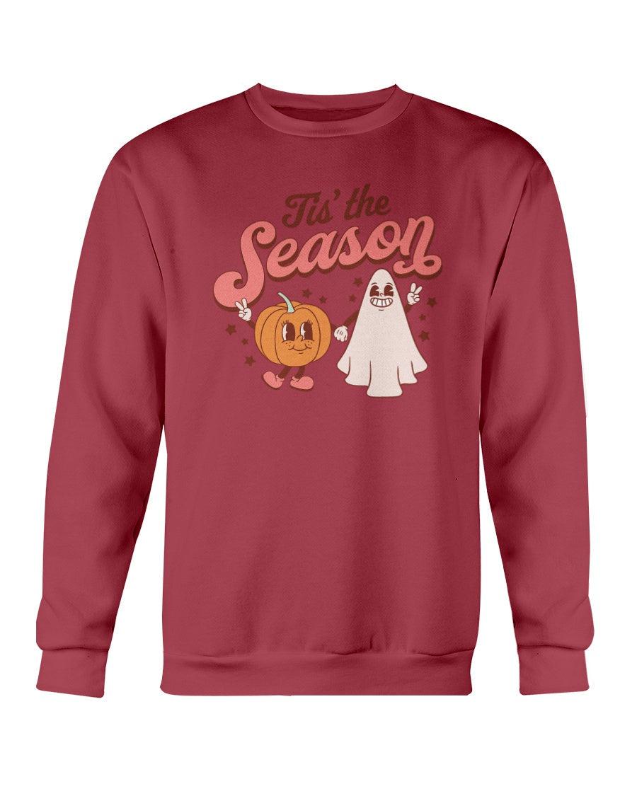 Tis the Season Pumpkin and Ghost Halloween Crewneck Sweatshirt