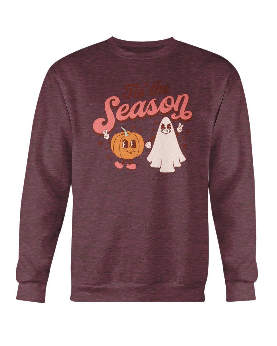 Tis the Season Pumpkin and Ghost Halloween Crewneck Sweatshirt