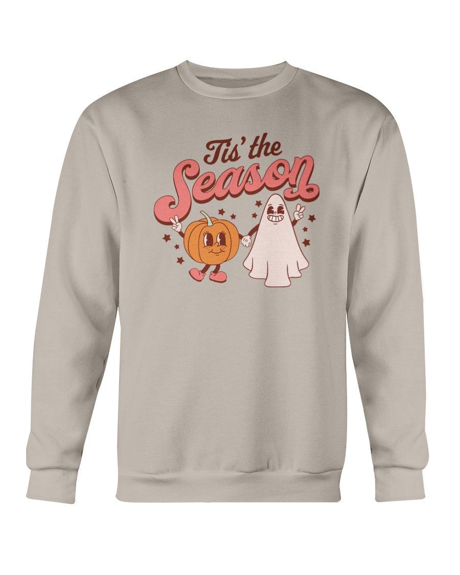 Tis the Season Pumpkin and Ghost Halloween Crewneck Sweatshirt