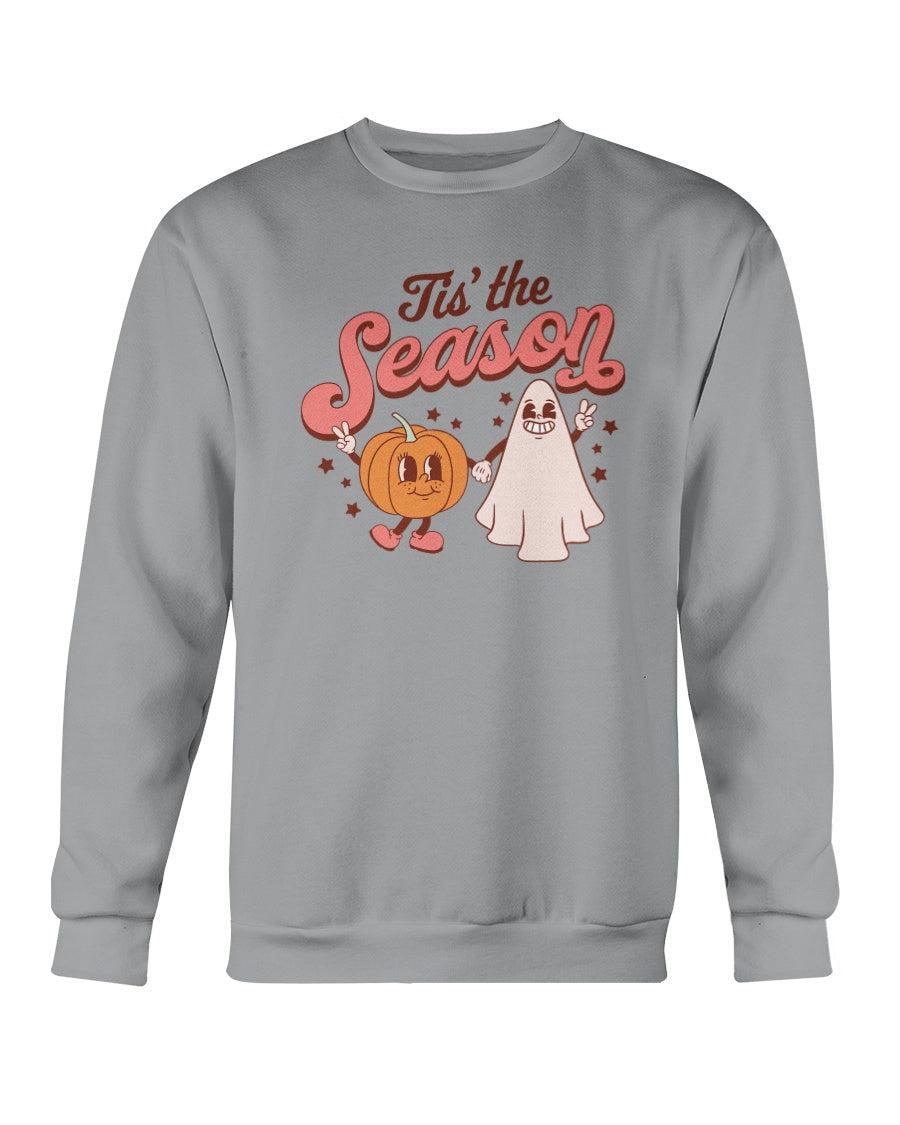 Tis the Season Pumpkin and Ghost Halloween Crewneck Sweatshirt