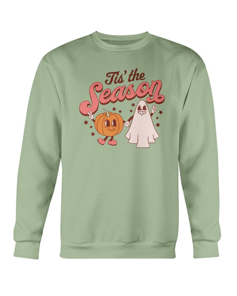 Tis the Season Pumpkin and Ghost Halloween Crewneck Sweatshirt