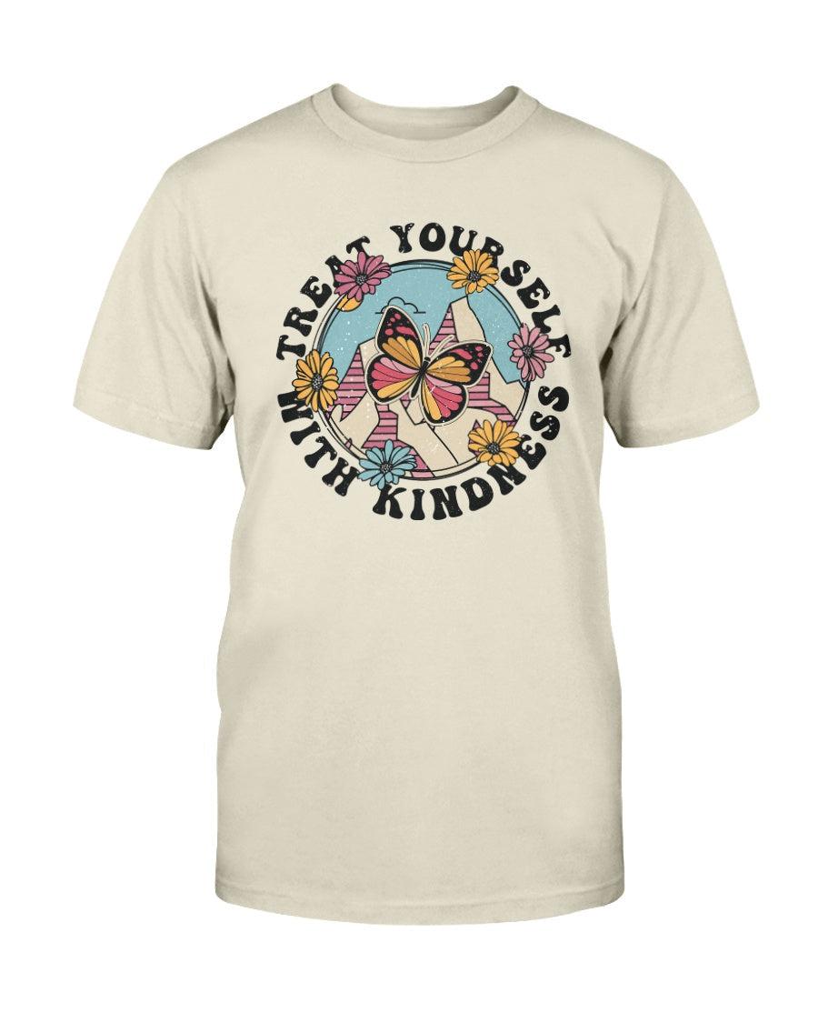 Treat Yourself with Kindness Butterfly Retro T-Shirt