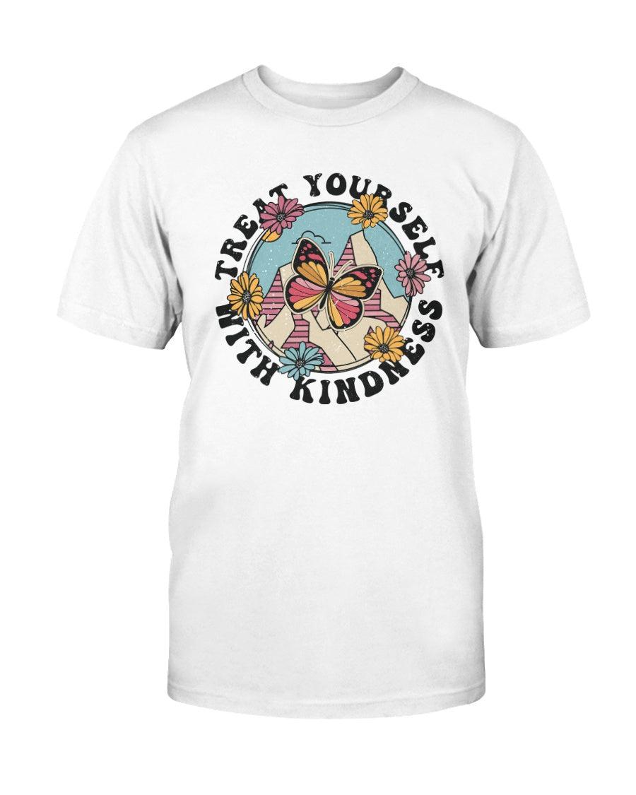 Treat Yourself with Kindness Butterfly Retro T-Shirt