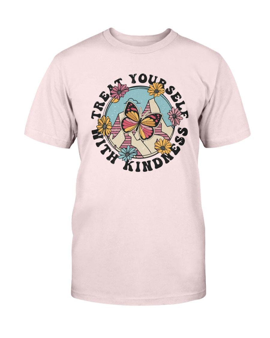 Treat Yourself with Kindness Butterfly Retro T-Shirt