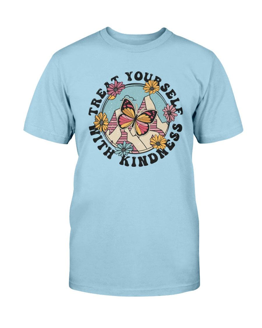 Treat Yourself with Kindness Butterfly Retro T-Shirt