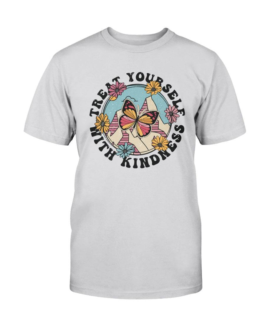 Treat Yourself with Kindness Butterfly Retro T-Shirt