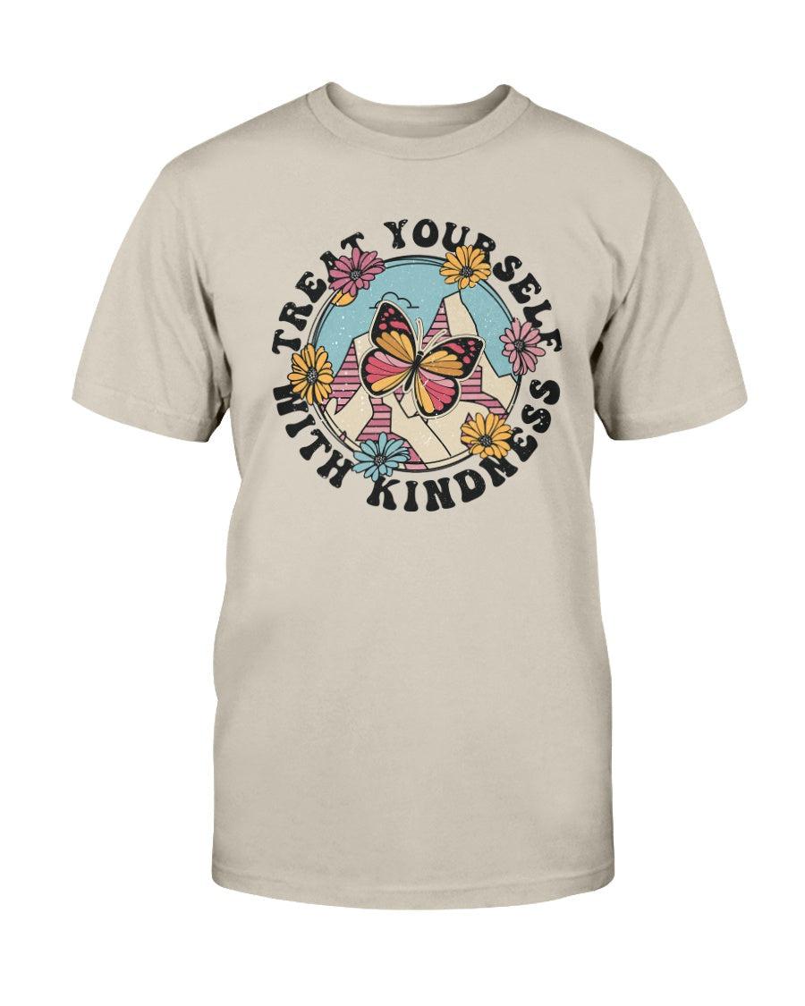 Treat Yourself with Kindness Butterfly Retro T-Shirt