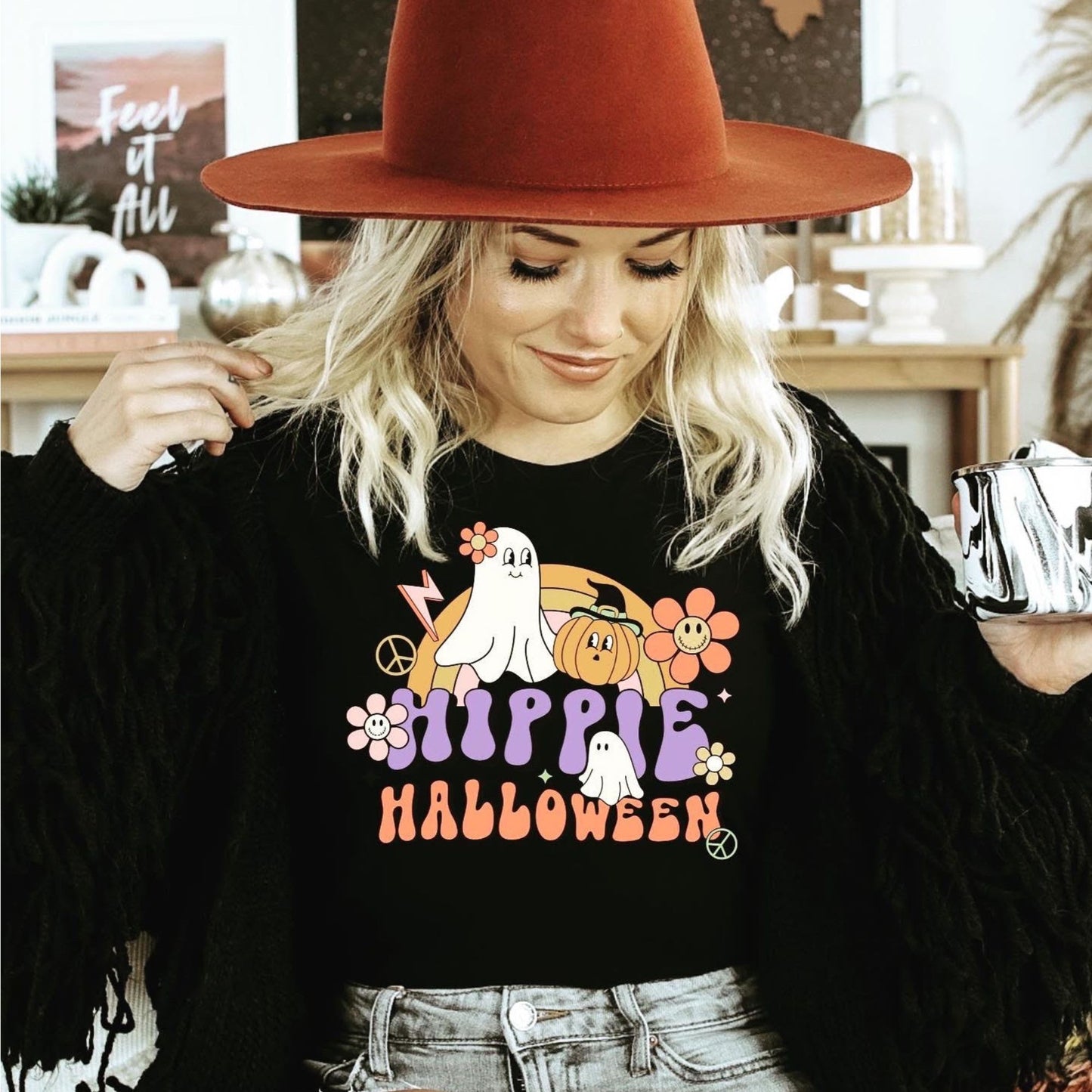 Hippie Halloween Retro T-Shirt