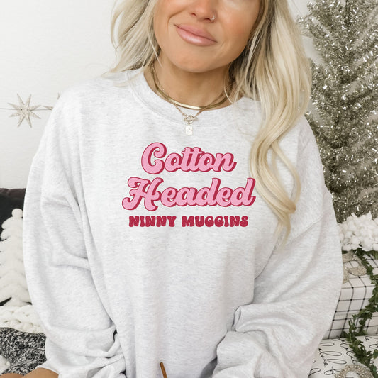 Cotton Headed Ninny Muggins Funny Christmas Elf Crewneck Sweatshirt